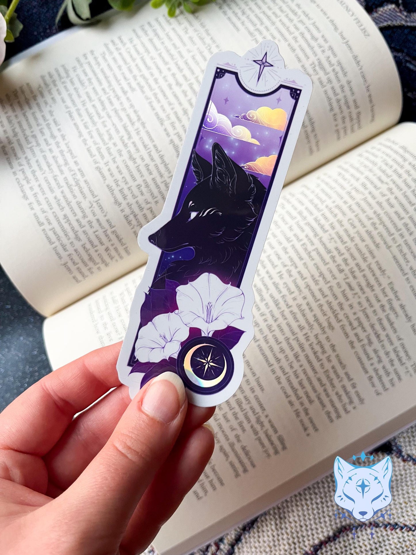 Black Fox Holographic Stickers | 13cm tall