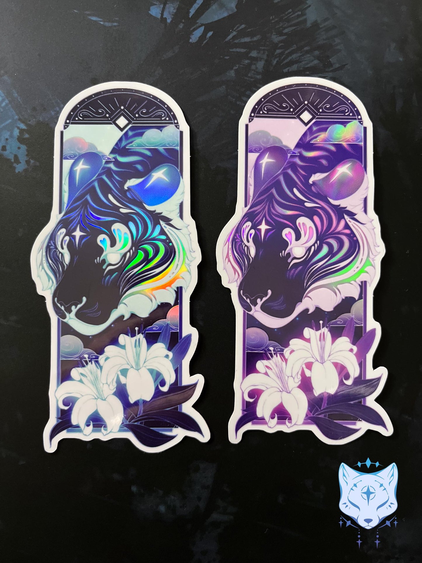 Celestial Tiger Holographic Stickers | 11.5cm tall