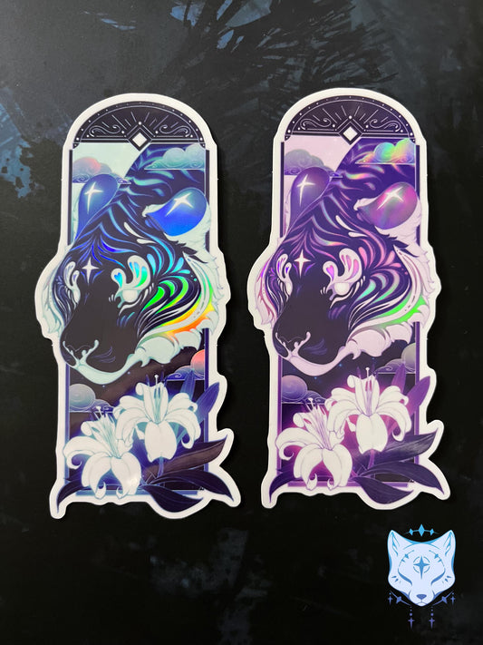 Celestial Tiger Holographic Stickers | 11.5cm tall