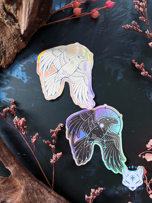 Corvus Crow Holographic stickers | 5cm tall