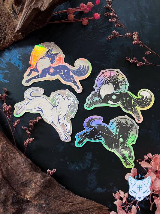 Canis Major & Minor Holographic stickers | 5cm tall