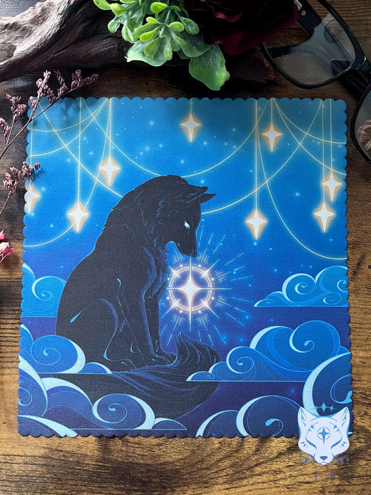 Celestial Wolf Microfibre Lens Cloth: Double Sided
