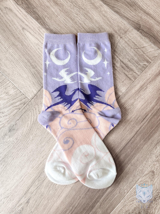 Purple & Pink Dragon Socks.
