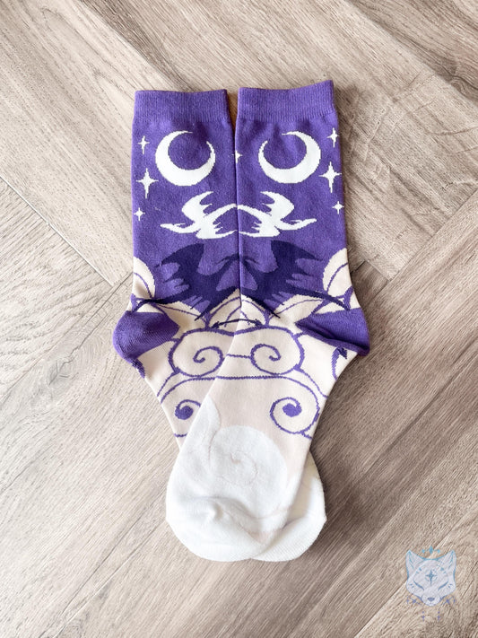 Purple Dragon Socks.