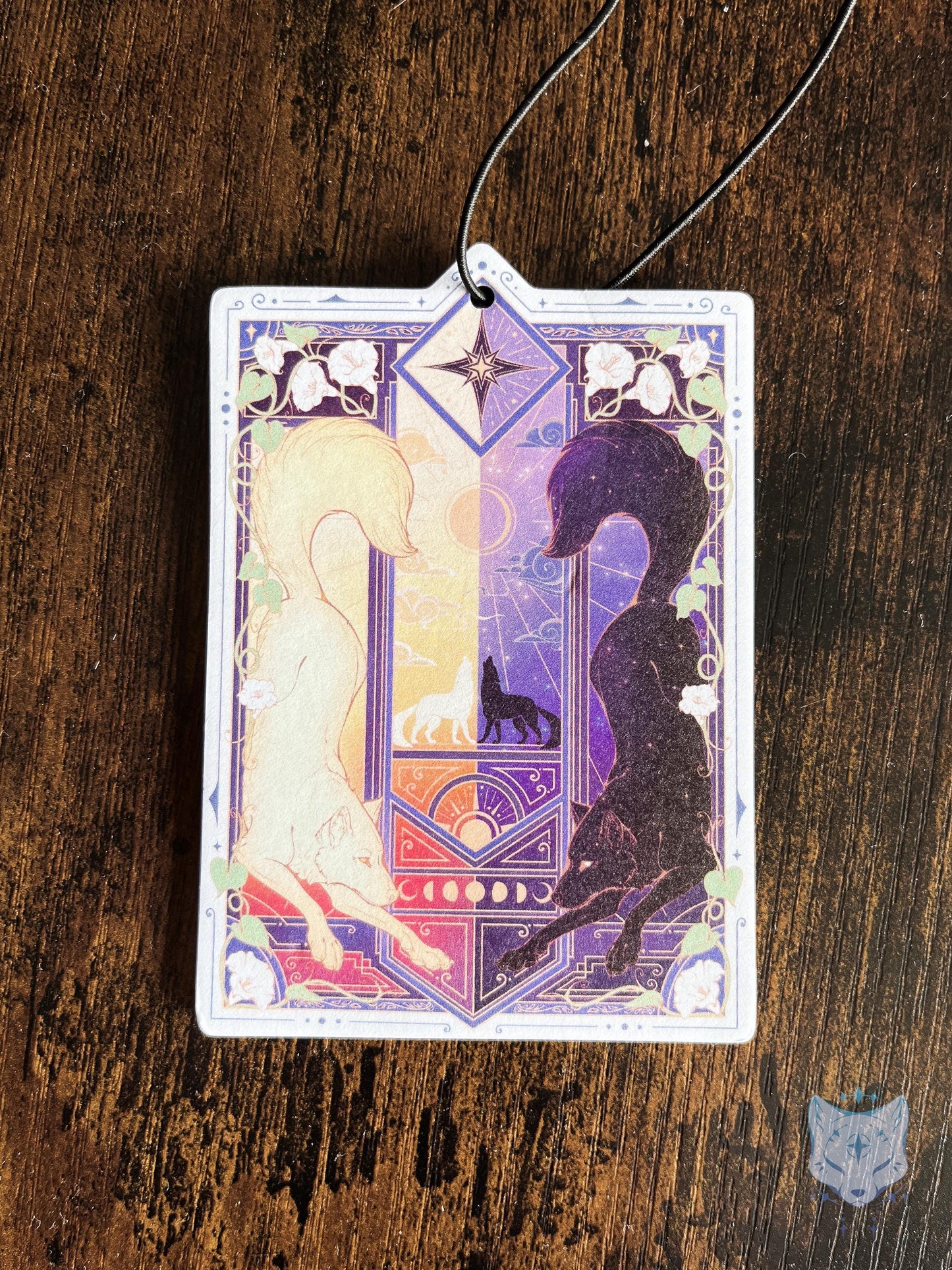 Celestial Day & Night Wolves Air Freshener - Double Sided - Lavender Scent