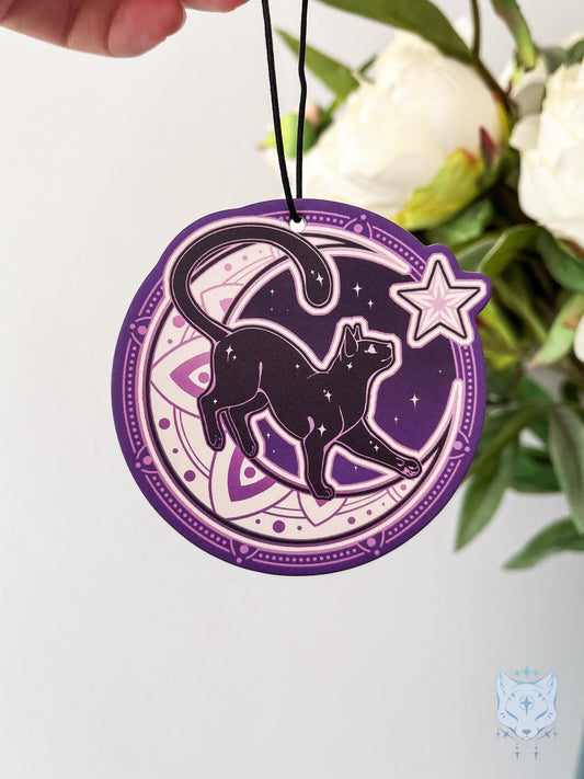 Lunar Cat Air Freshener - Double Sided - Grape Scent