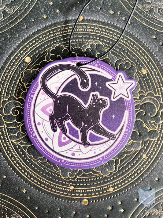 Lunar Cat Air Freshener - Double Sided - Grape Scent