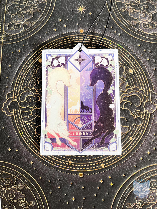 Celestial Day & Night Wolves Air Freshener - Double Sided - Lavender Scent