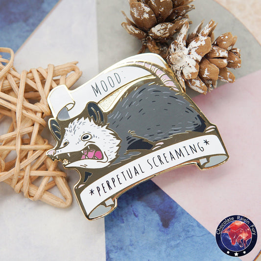 Mood Possum hard enamel pin