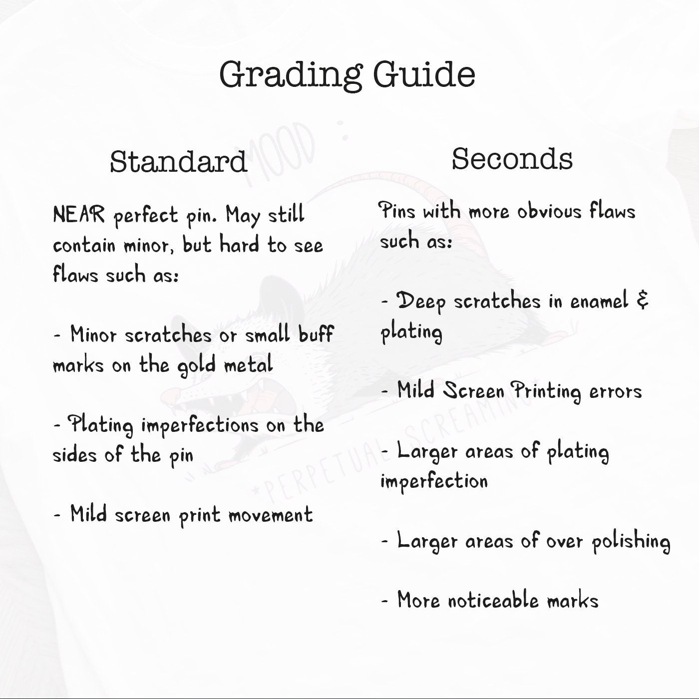 Mood Possum hard enamel pin