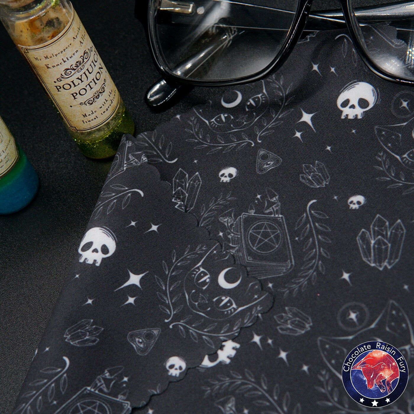 Witchy cat - Double Sided 18cm Lens Cleaning Cloth