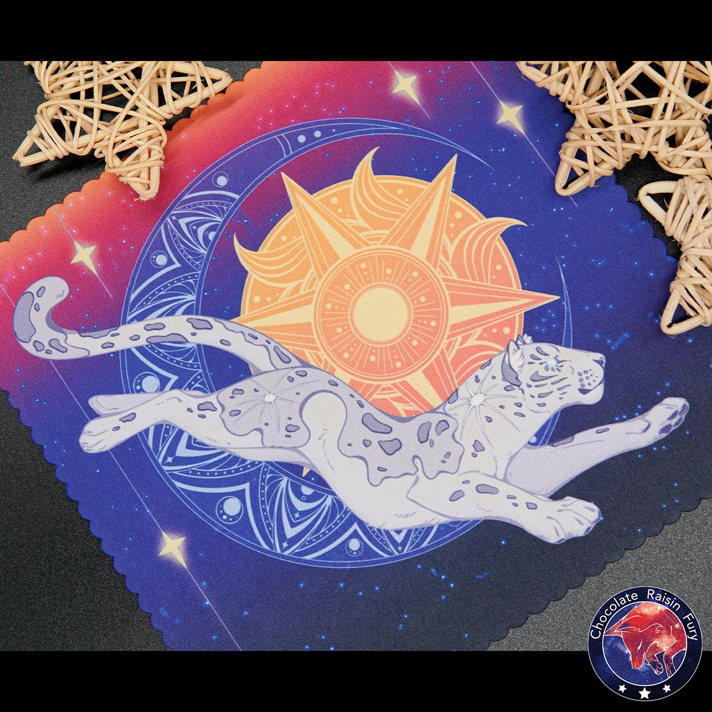 Sun & Moon Double Sided 18cm Lens Cleaning Cloth / - Microfibre cloth / - Leopard Moon / - Sun Tiger / -