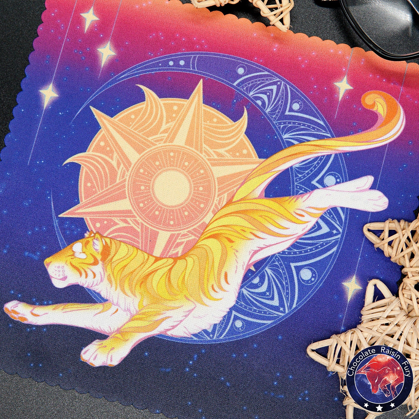 Sun & Moon Double Sided 18cm Lens Cleaning Cloth / - Microfibre cloth / - Leopard Moon / - Sun Tiger / -