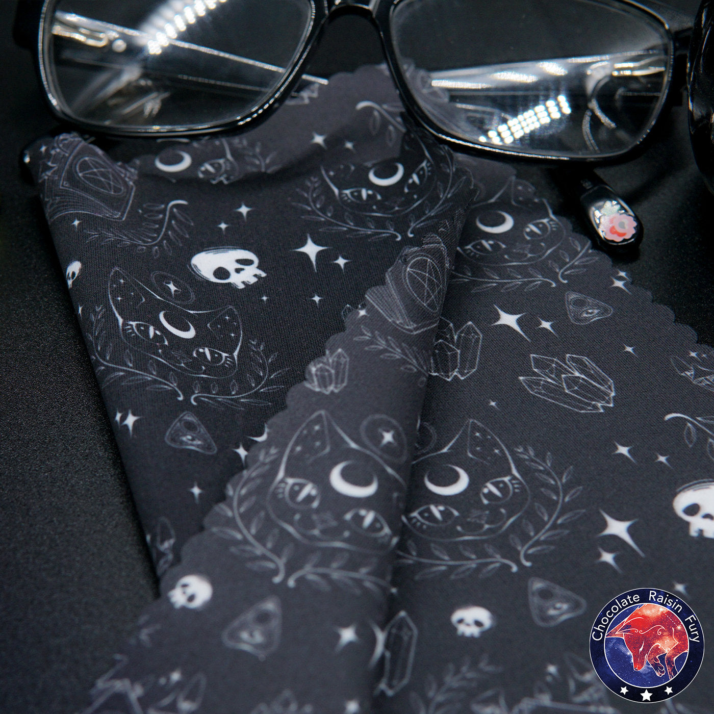 Witchy cat - Double Sided 18cm Lens Cleaning Cloth