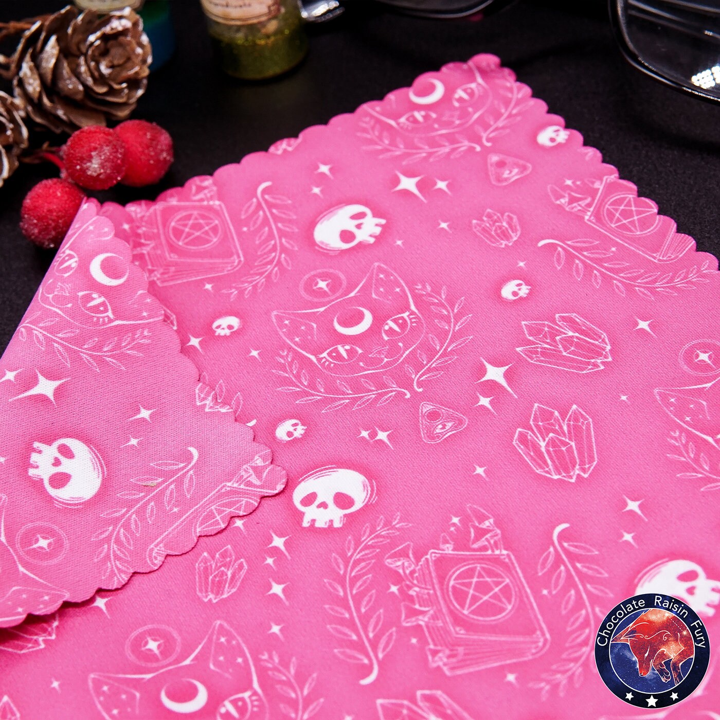 Witchy cat - Double Sided 18cm Lens Cleaning Cloth