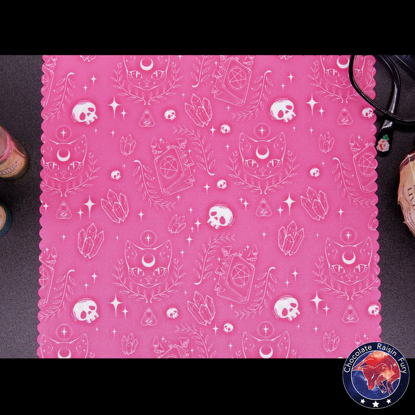 Witchy cat - Double Sided 18cm Lens Cleaning Cloth