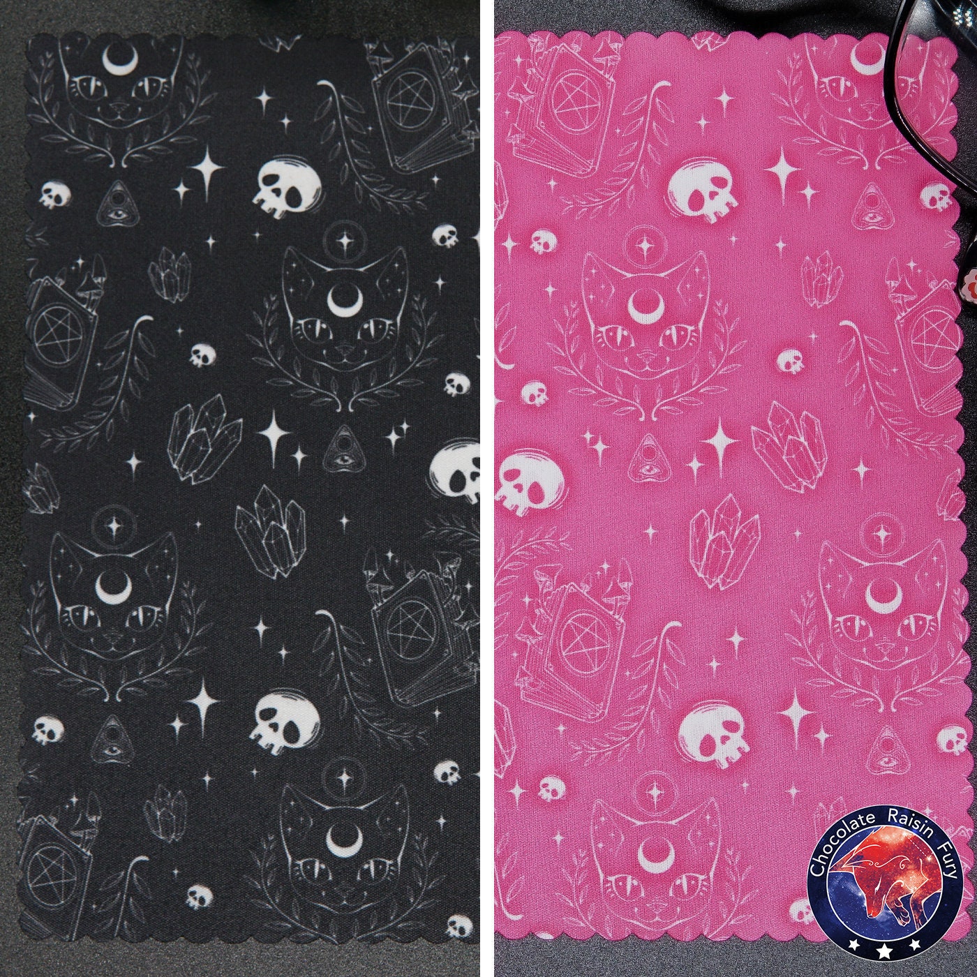 Witchy cat - Double Sided 18cm Lens Cleaning Cloth