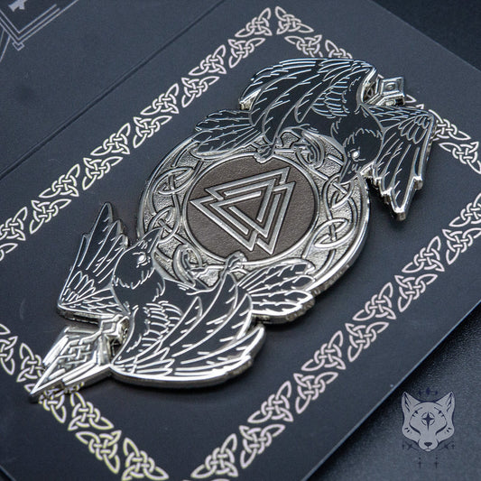 Odin's Ravens Enamel Pin - Silver Variant