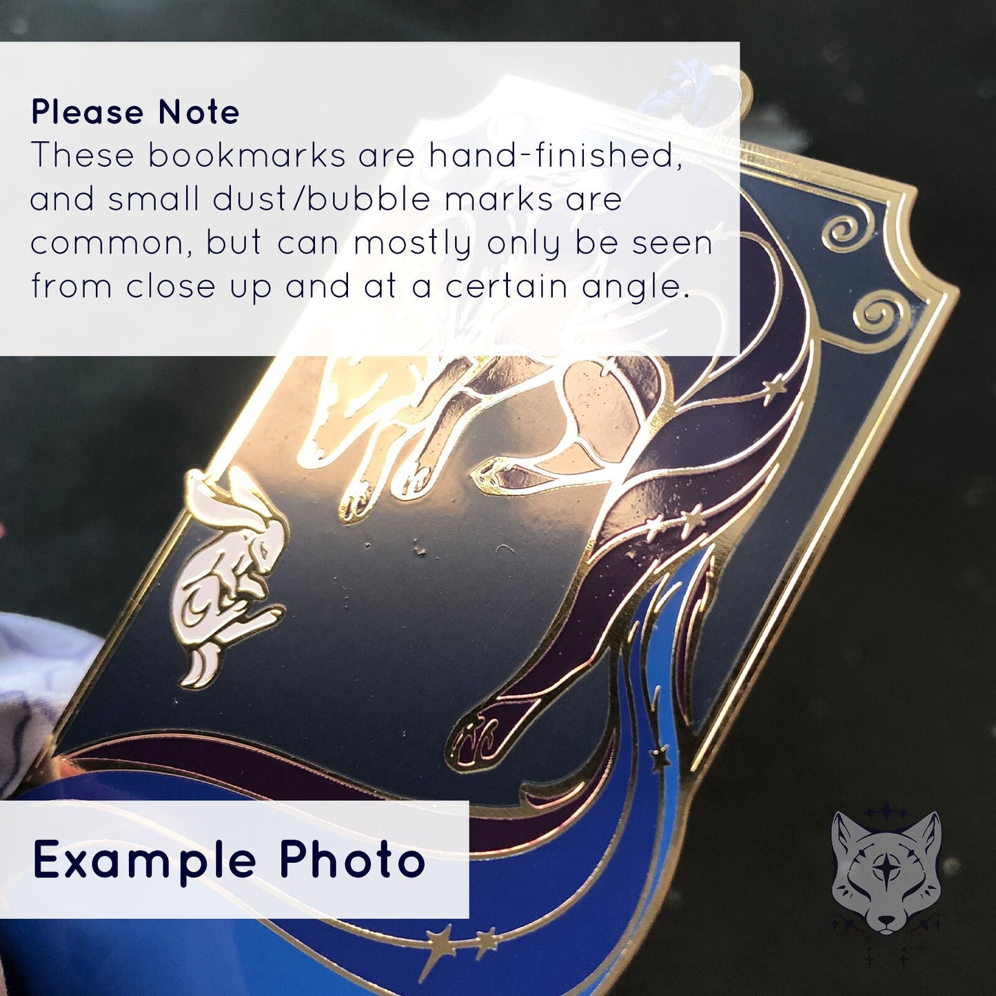 Green Galaxy Fox Metal Bookmark