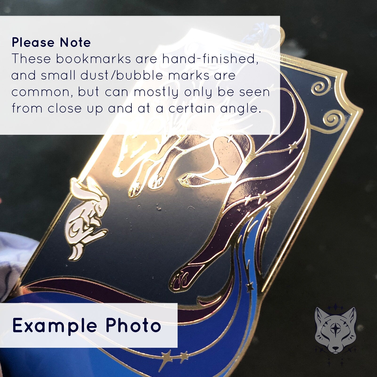 Green Galaxy Fox Metal Bookmark