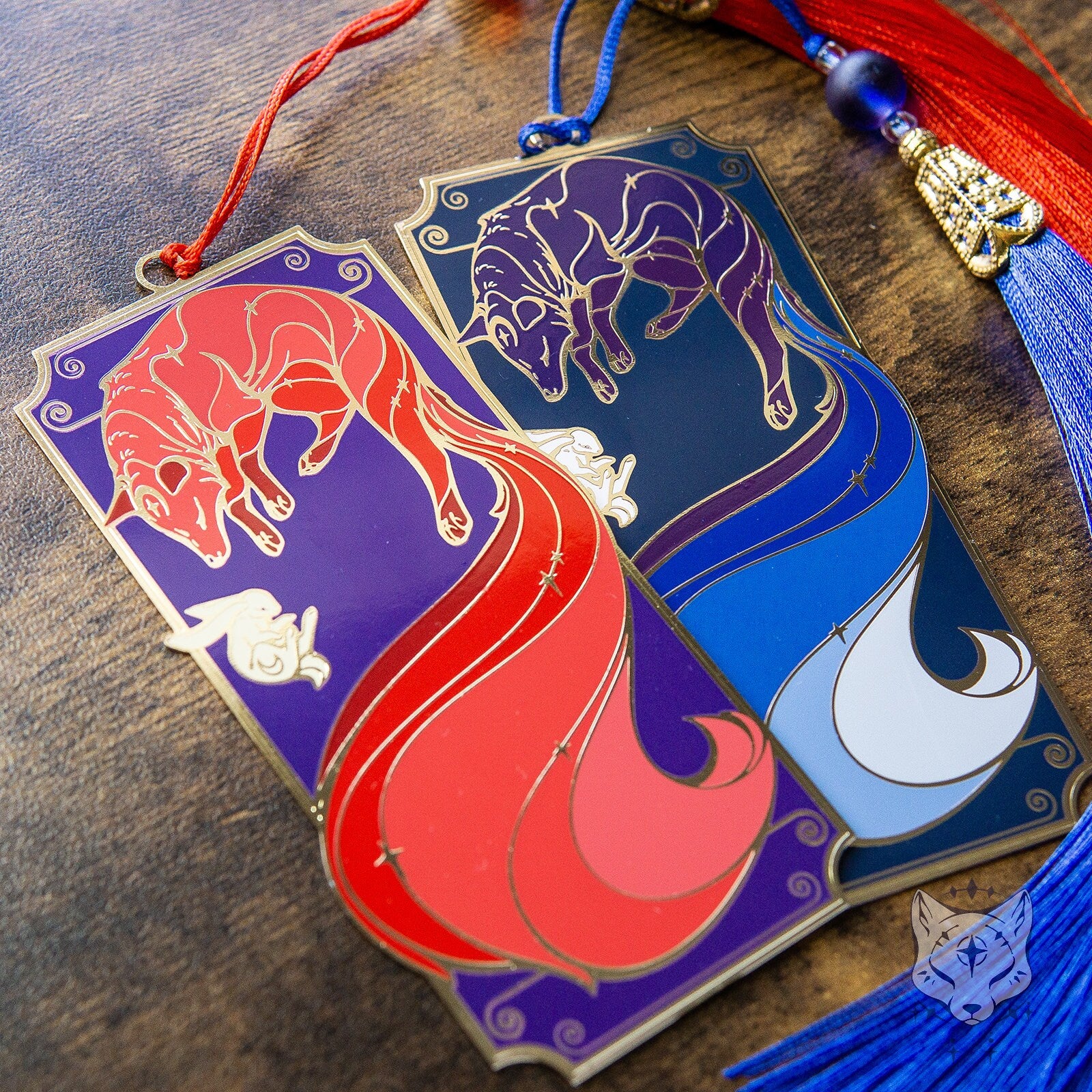 Green Galaxy Fox Metal Bookmark