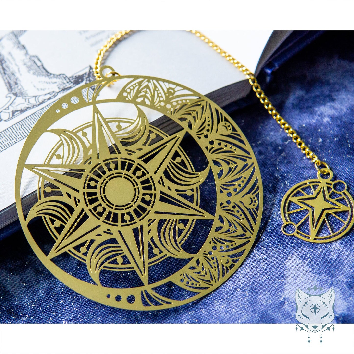 Gold Celestial Mandala Metal Bookmark