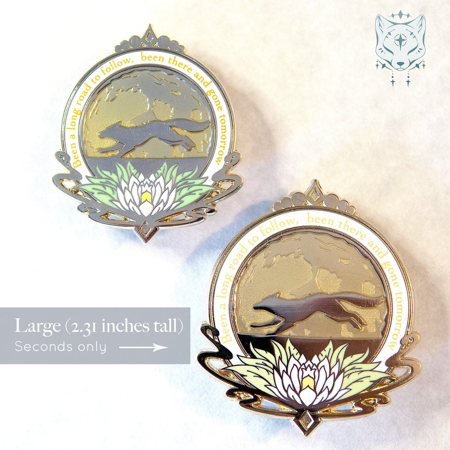 Wolf's Rain large Medallion Pin. Seconds Only - 2.31" wolf moon pin