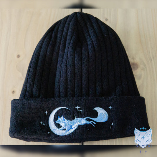 Moon Fox Beanie - Fleece lined beanie hat