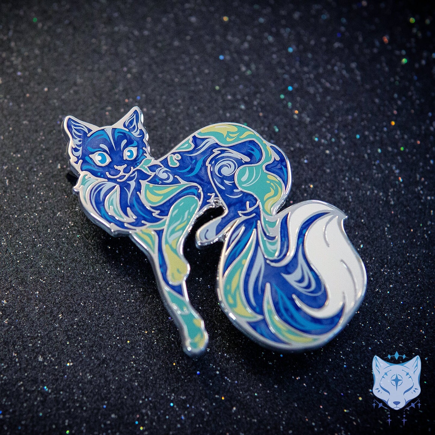 Earth Day Cat Planet Pin - 65mm / 2.55" Space Cat enamel pin