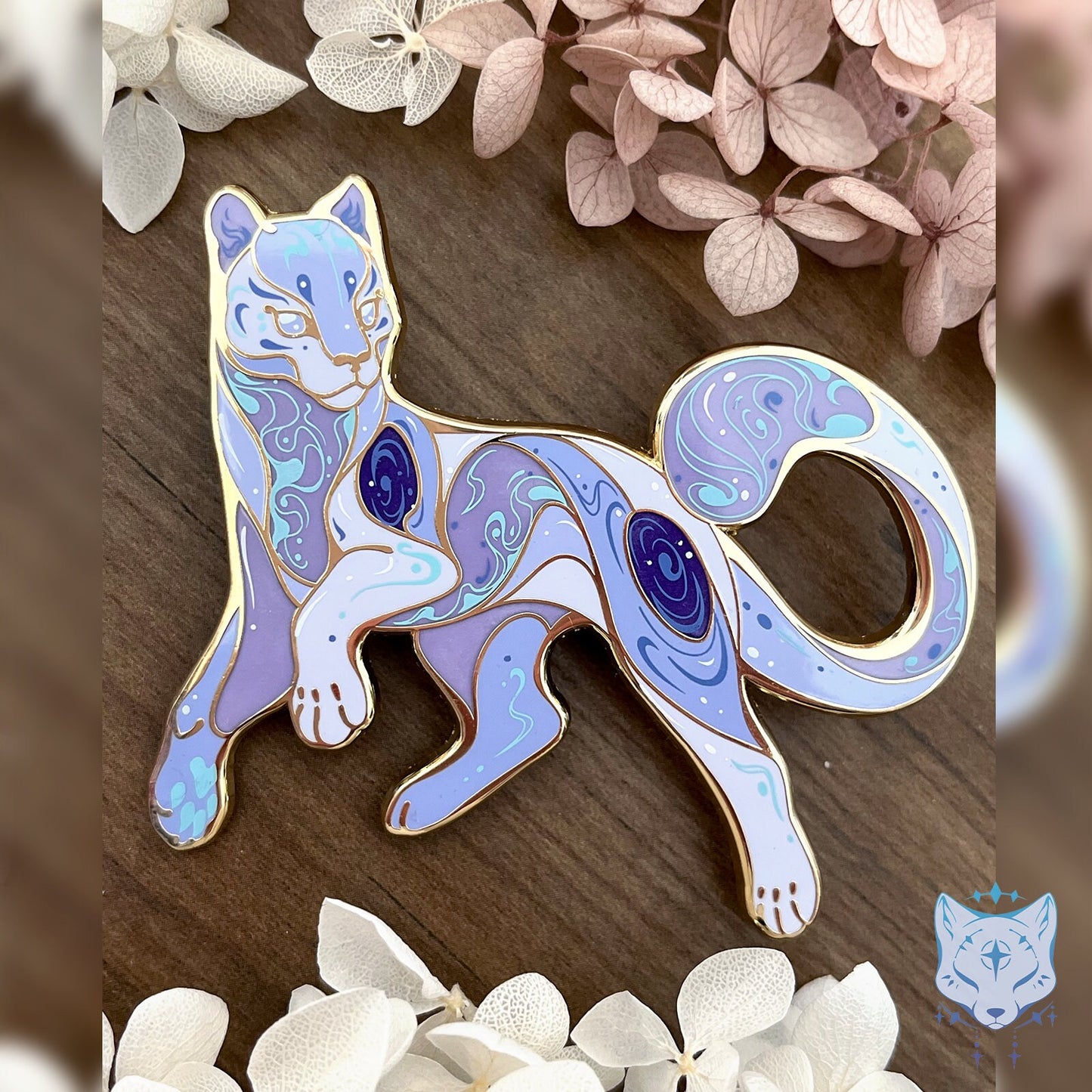 Jupiter Ultraviolet Cat Planet Pin - 69.85mm / 2.75" Space Cat enamel pin