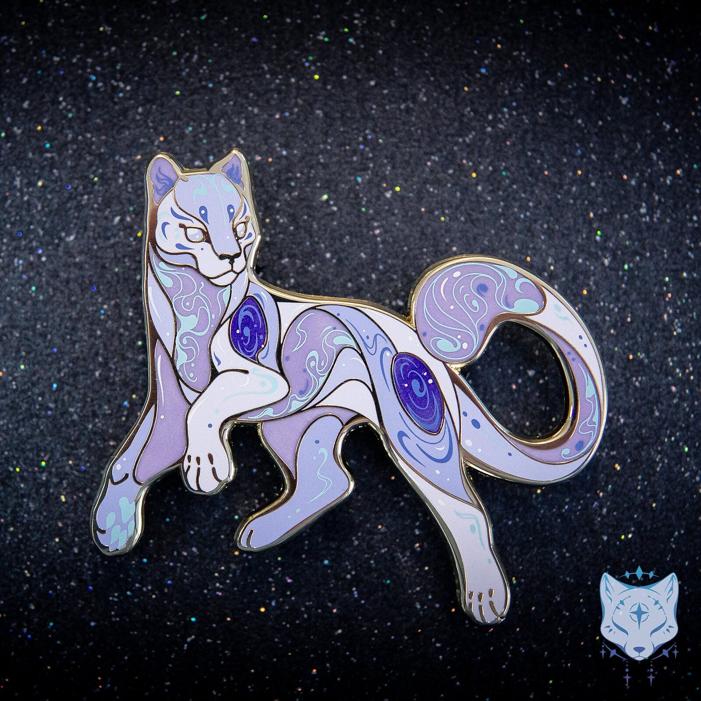 Jupiter Ultraviolet Cat Planet Pin - 69.85mm / 2.75" Space Cat enamel pin