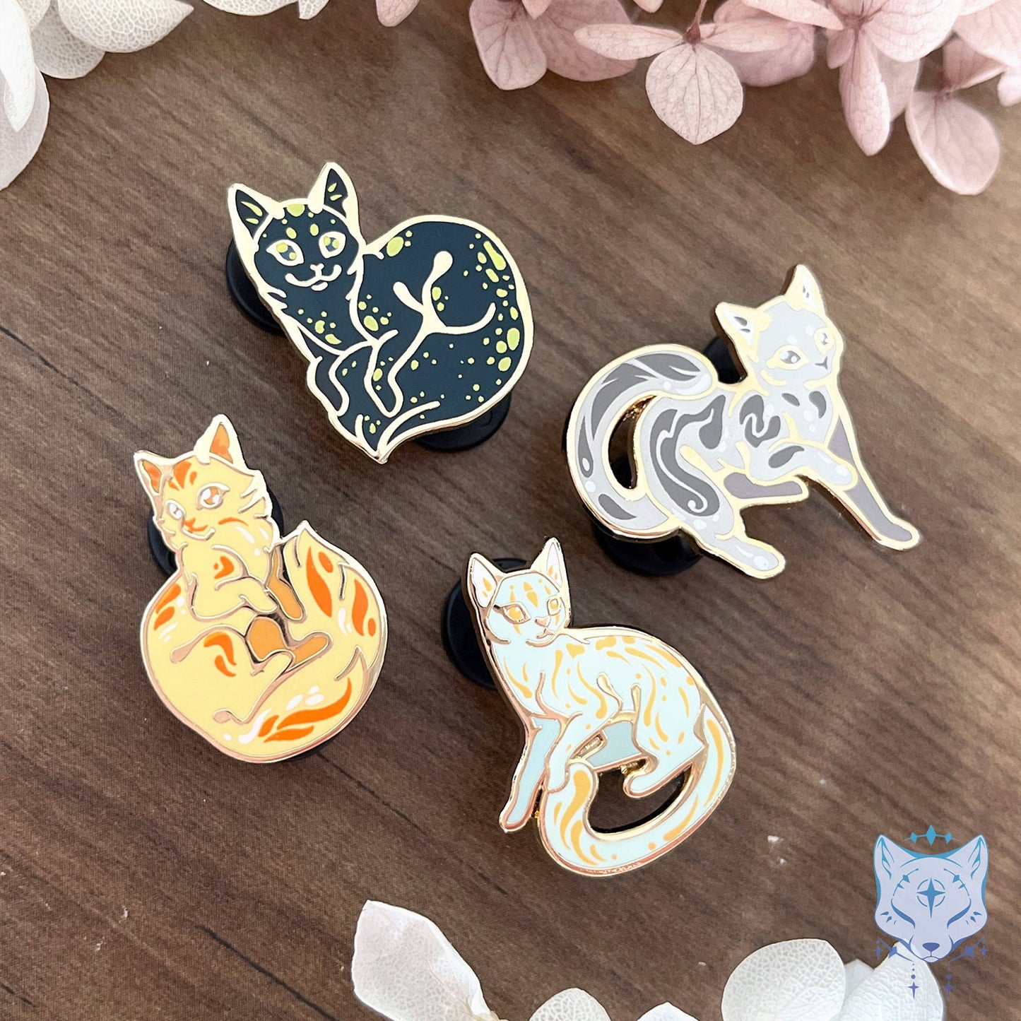 Jupiter's Moons Cat Planet Pins - 1" Mini Space Cat enamel pins