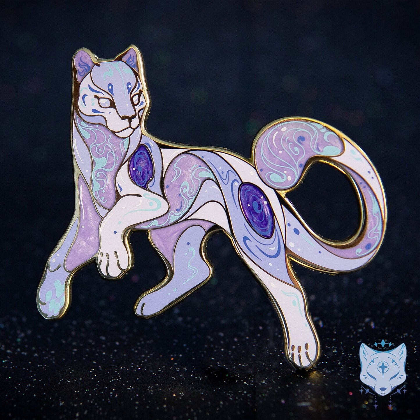 Jupiter Ultraviolet Cat Planet Pin - 69.85mm / 2.75" Space Cat enamel pin