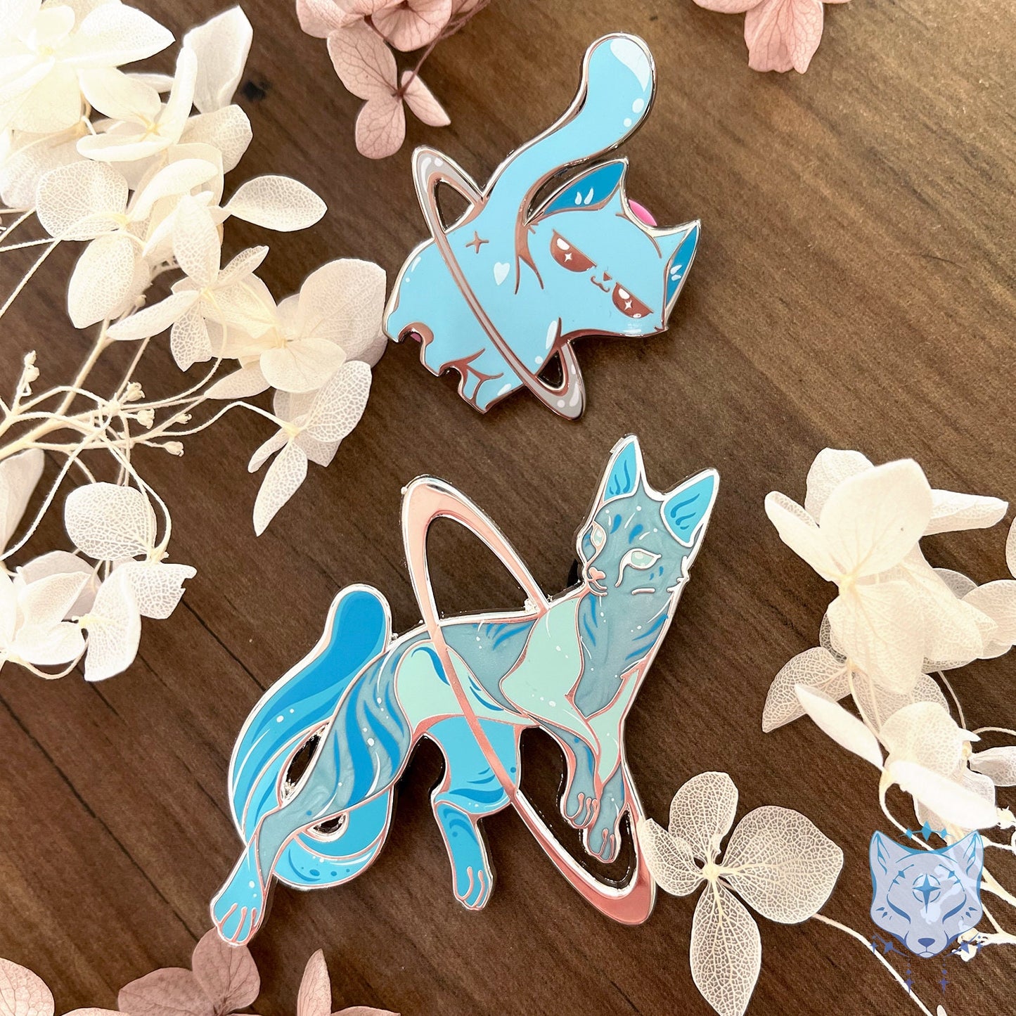 Uranus Cat Planet Pin - 65mm / 2.55" Space Cat enamel pin