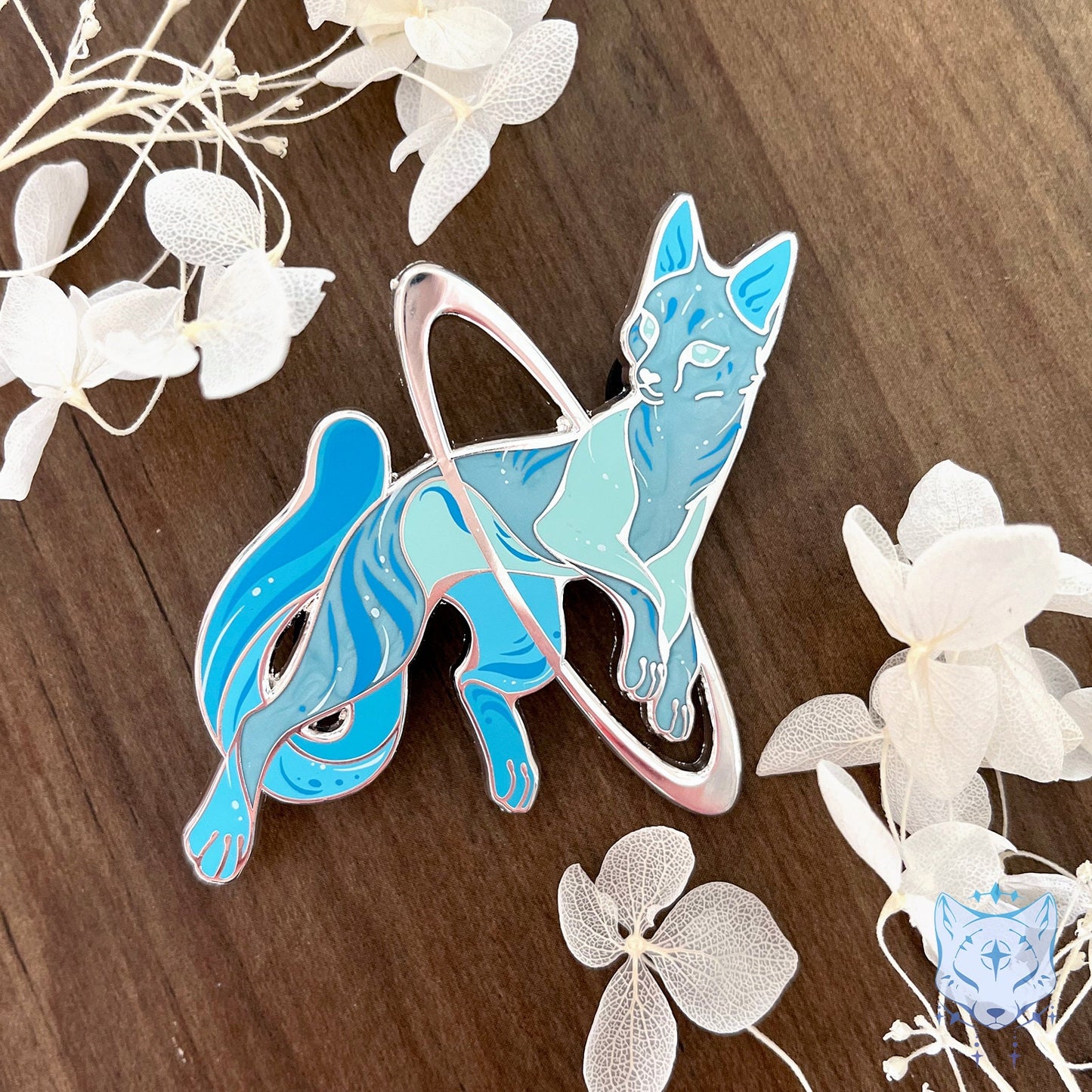 Uranus Cat Planet Pin - 65mm / 2.55" Space Cat enamel pin