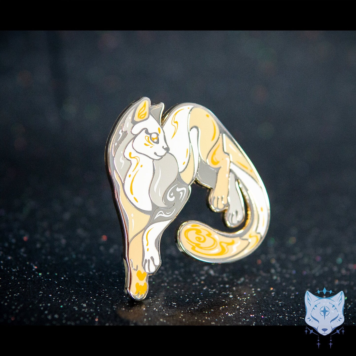 Venus Clouded Cat Planet Pin - 45mm / 1.77" Space Cat enamel pin
