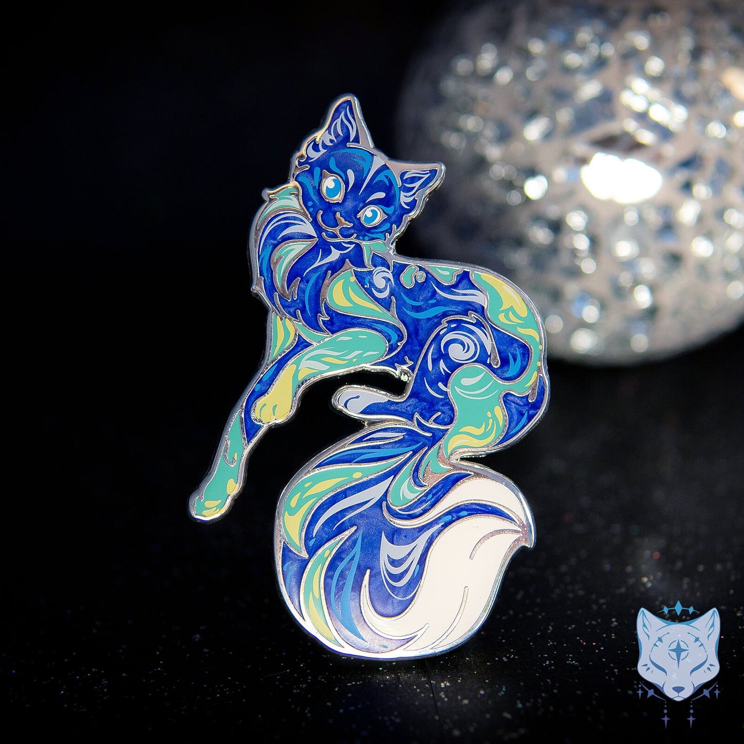 Earth Day Cat Planet Pin - 65mm / 2.55" Space Cat enamel pin