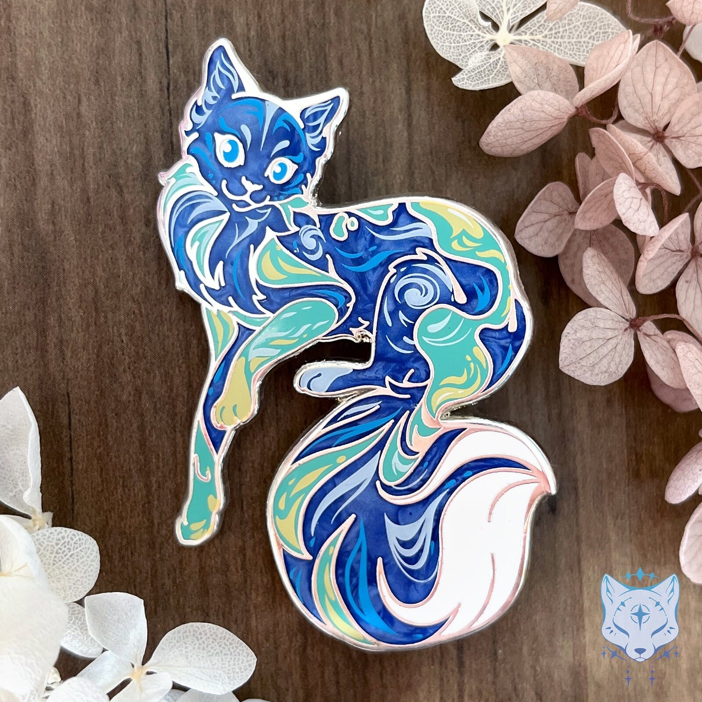 Earth Day Cat Planet Pin - 65mm / 2.55" Space Cat enamel pin