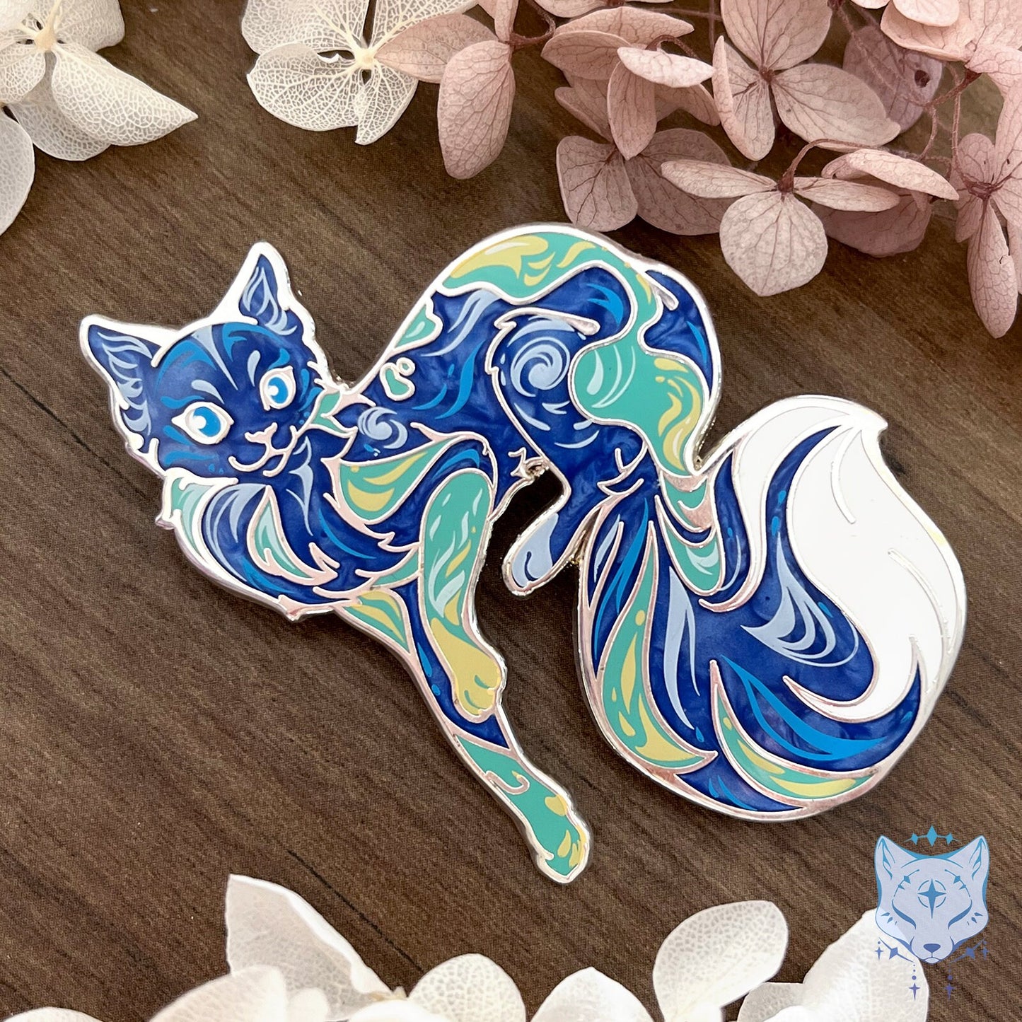 Earth Day Cat Planet Pin - 65mm / 2.55" Space Cat enamel pin