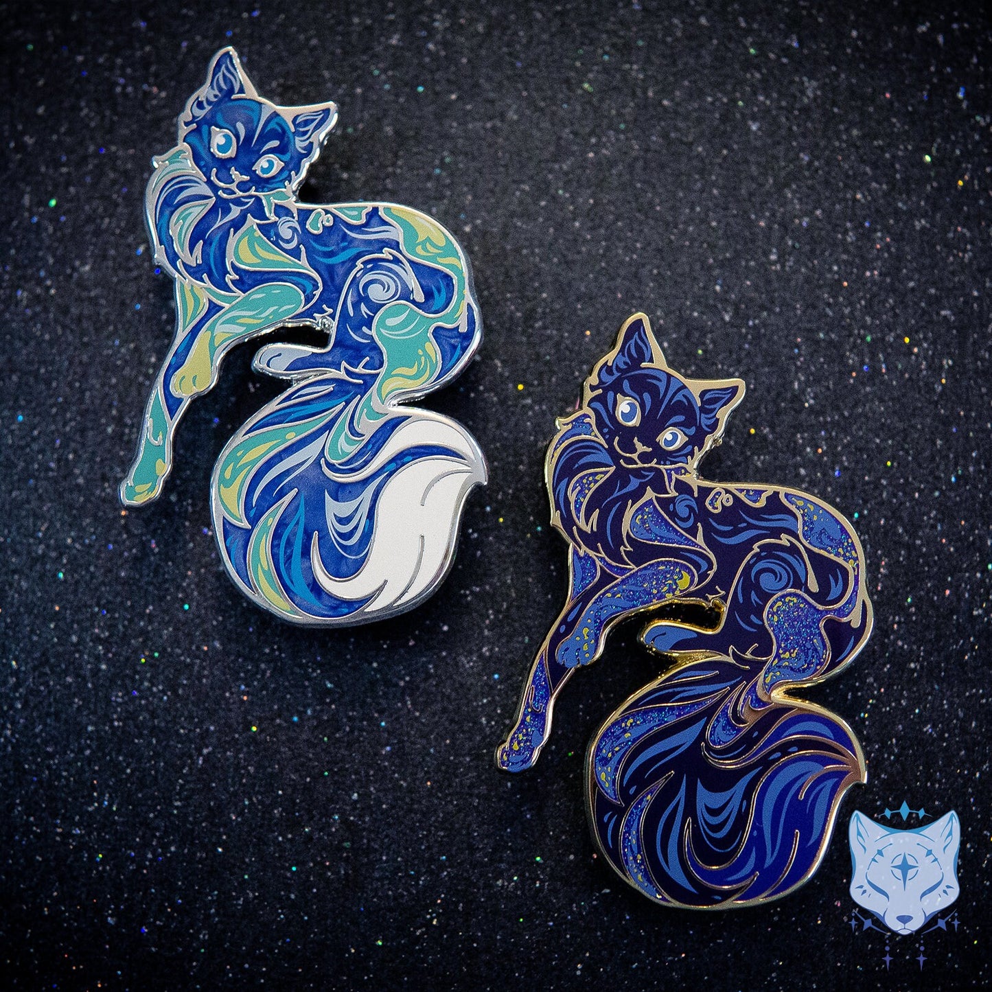 Earth Day Cat Planet Pin - 65mm / 2.55" Space Cat enamel pin
