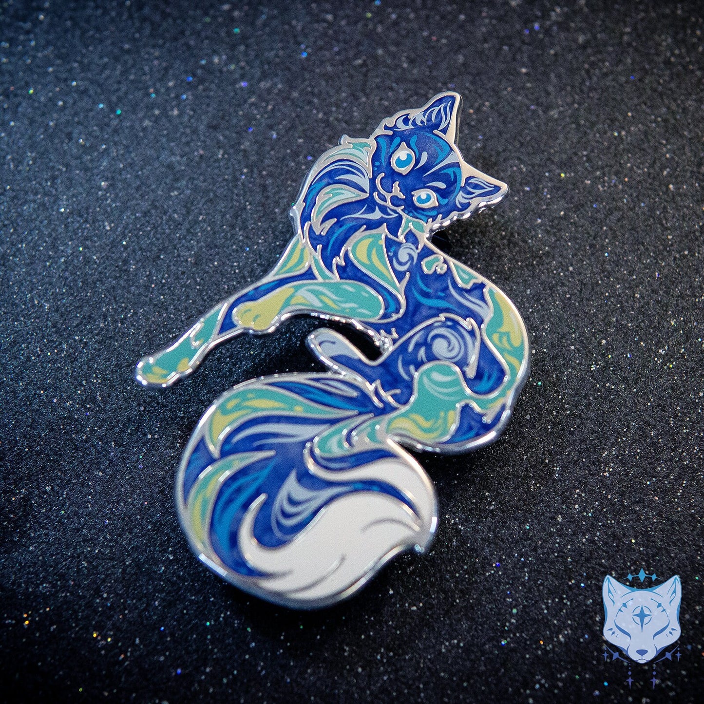 Earth Day Cat Planet Pin - 65mm / 2.55" Space Cat enamel pin