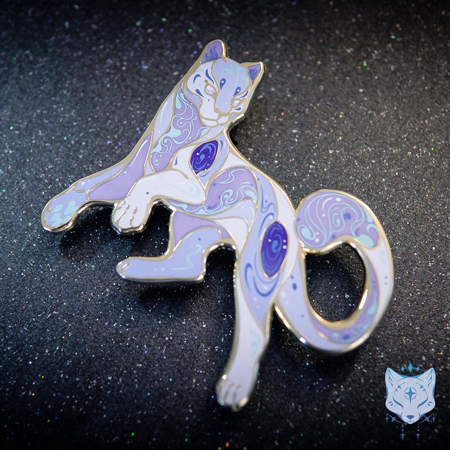 Jupiter Ultraviolet Cat Planet Pin - 69.85mm / 2.75" Space Cat enamel pin