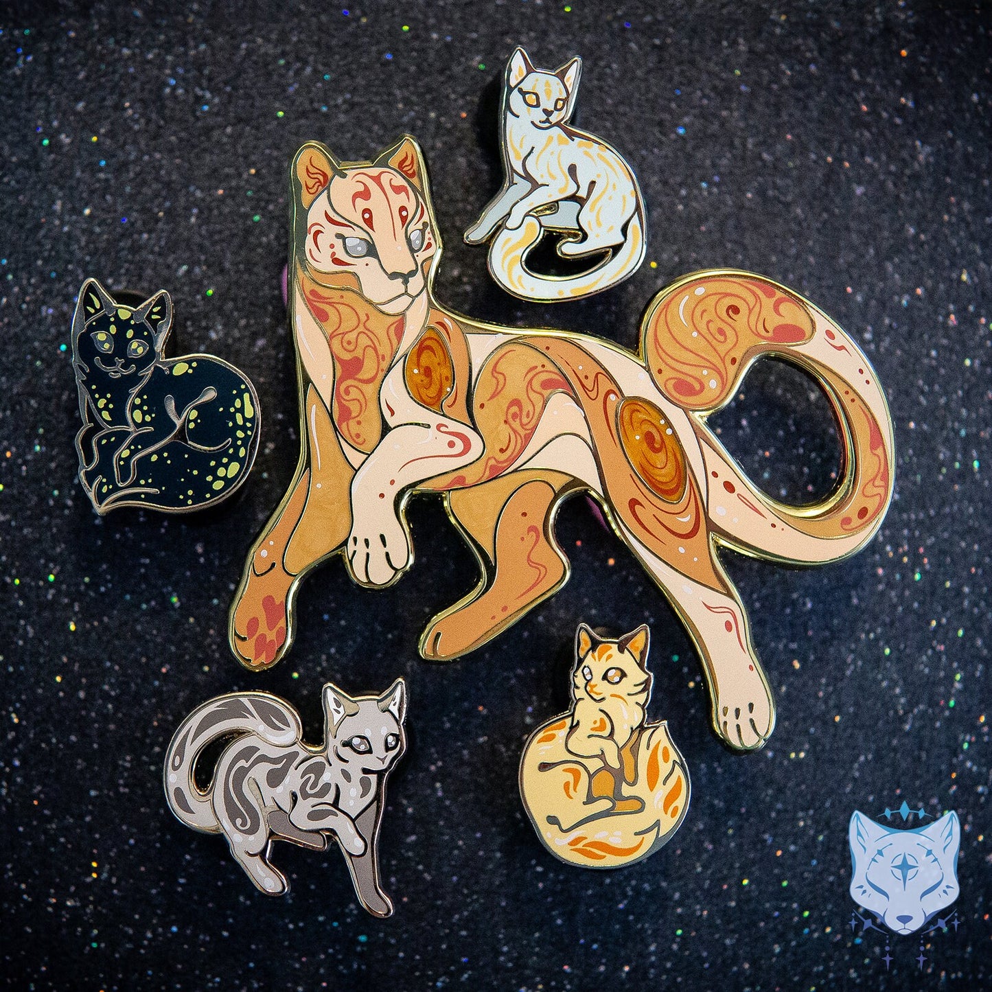 Jupiter Cat Planet Pin - 69.85mm / 2.75" Space Cat enamel pin