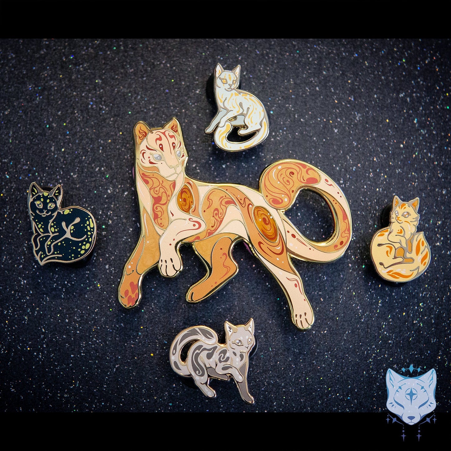 Jupiter's Moons Cat Planet SECONDS Pins - 1" Mini Space Cat enamel pins