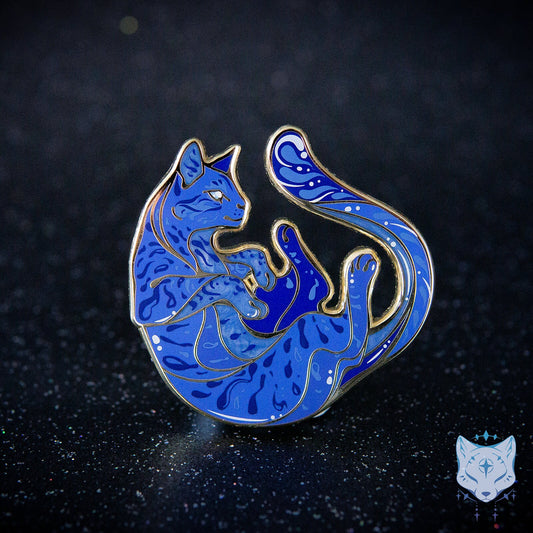 Neptune (New) Cat Planet Pin - 45mm / 1.77" Space Cat enamel pin