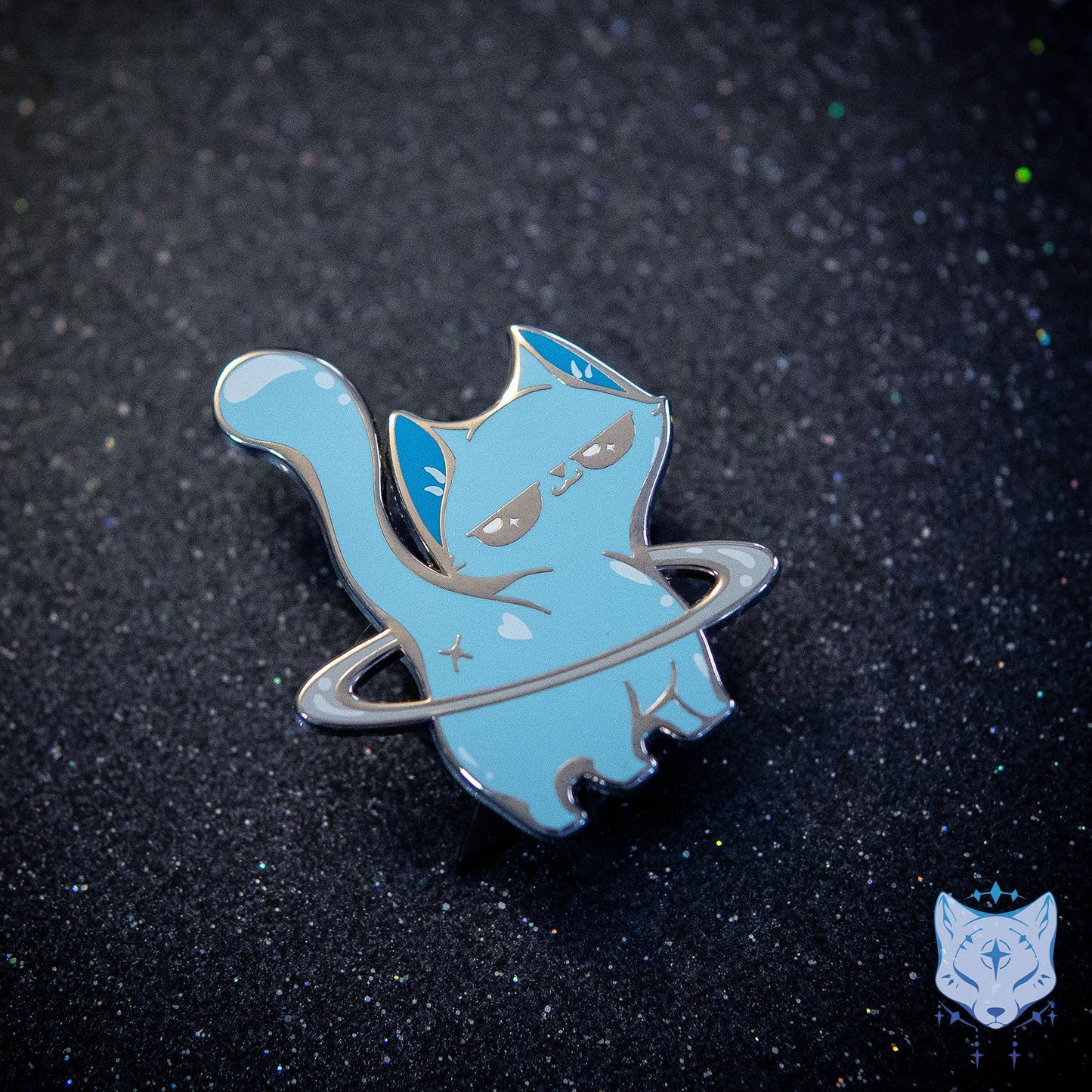 Ur-An*s Cat Planet Pin - 40mm / 1.57" Space Cat enamel pin