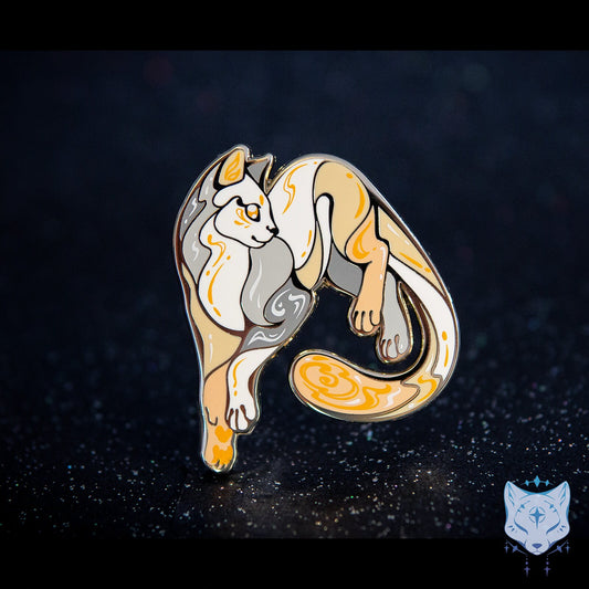 Venus Clouded Cat Planet Pin - 45mm / 1.77" Space Cat enamel pin