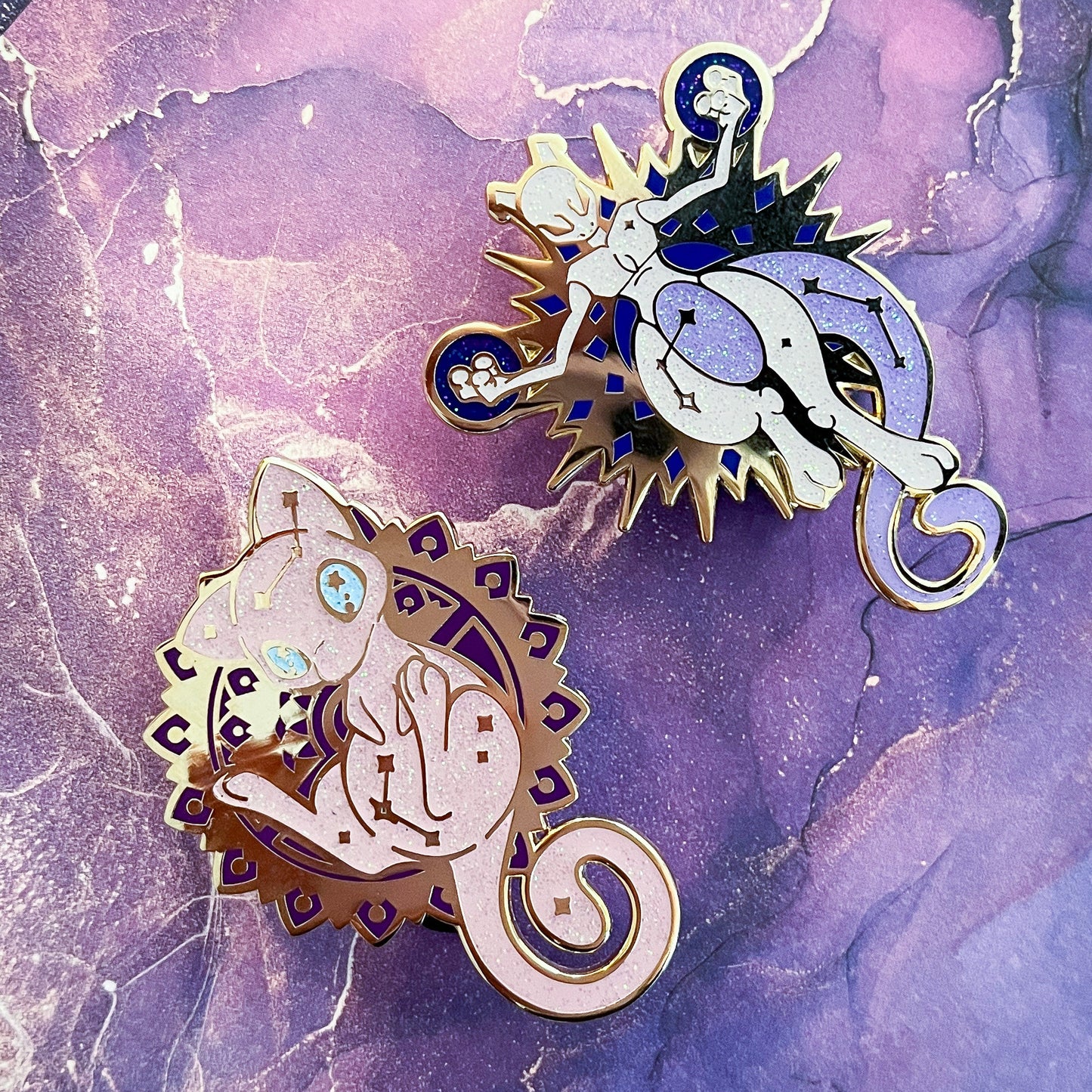 Psychic Cats - 55mm tall Enamel Pins