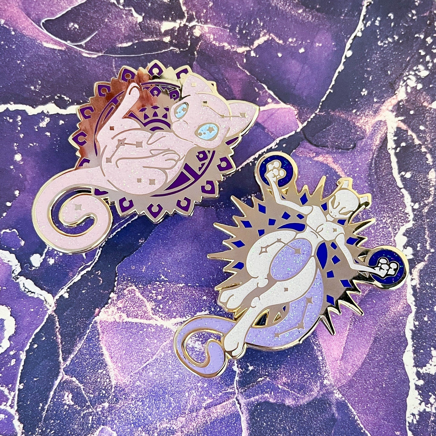 Psychic Cats - 55mm tall Enamel Pins