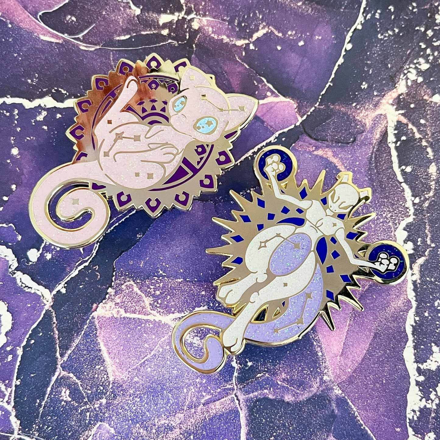 Psychic Cats - 55mm tall Enamel Pins